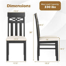 Dining Chairs Set of 2 High Back Dining Room Chairs with Padded Seat and Rubber Wood Frame-Black by LJGDeals