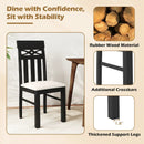 Dining Chairs Set of 2 High Back Dining Room Chairs with Padded Seat and Rubber Wood Frame-Black by LJGDeals