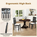 Dining Chairs Set of 2 High Back Dining Room Chairs with Padded Seat and Rubber Wood Frame-Black by LJGDeals