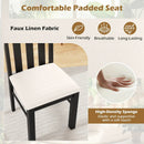 Dining Chairs Set of 2 High Back Dining Room Chairs with Padded Seat and Rubber Wood Frame-Black by LJGDeals