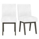 Dining Chairs Set of 2 Fabric Upholstered Kitchen Chairs with Padded Seatand Rubber Wood Legs-White+Grey by LJGDeals
