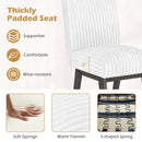 Dining Chairs Set of 2 Fabric Upholstered Kitchen Chairs with Padded Seatand Rubber Wood Legs-White+Grey by LJGDeals