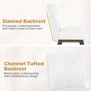Dining Chairs Set of 2 Fabric Upholstered Kitchen Chairs with Padded Seatand Rubber Wood Legs-White+Grey by LJGDeals
