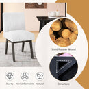 Dining Chairs Set of 2 Fabric Upholstered Kitchen Chairs with Padded Seatand Rubber Wood Legs-White+Grey by LJGDeals