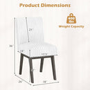 Dining Chairs Set of 2 Fabric Upholstered Kitchen Chairs with Padded Seatand Rubber Wood Legs-White+Grey by LJGDeals