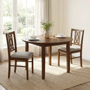 Dining Chairs Set of 2 Rubber Wood Dining Room Chairs with Hollowed Backrest-Walnut by LJGDeals