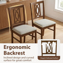 Dining Chairs Set of 2 Rubber Wood Dining Room Chairs with Hollowed Backrest-Walnut by LJGDeals