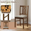 Dining Chairs Set of 2 Rubber Wood Dining Room Chairs with Hollowed Backrest-Walnut by LJGDeals