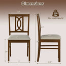Dining Chairs Set of 2 Rubber Wood Dining Room Chairs with Hollowed Backrest-Walnut by LJGDeals