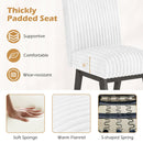 Dining Chairs Set of 4 Fabric Upholstered Kitchen Chairs with Padded Seat and Rubber Wood Legs-White+Gray by LJGDeals