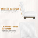 Dining Chairs Set of 4 Fabric Upholstered Kitchen Chairs with Padded Seat and Rubber Wood Legs-White+Gray by LJGDeals