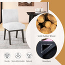 Dining Chairs Set of 4 Fabric Upholstered Kitchen Chairs with Padded Seat and Rubber Wood Legs-White+Gray by LJGDeals