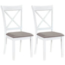 Dining Chairs Set of 2 Rubber Wood Dining Room Chairs with Comfortable Backrest and Padded Seat by LJGDeals