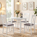 Dining Chairs Set of 4 Rubber Wood Dining Room Chairs with Comfortable Backrest and Padded Seat by LJGDeals
