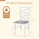 Dining Chairs Set of 2 with Backrests and Rubber Wood Frames by LJGDeals