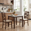Dining Chairs Set of 2 with Backrests and Rubber Wood Frames by DirectDeals