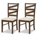 Dining Chairs Set of 2 with Backrests and Rubber Wood Frames by LJGDeals