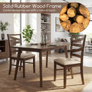 Dining Chairs Set of 2 with Backrests and Rubber Wood Frames by LJGDeals