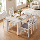 Dining Chairs Set of 4 with Backrests and Rubber Wood Frames by LJGDeals