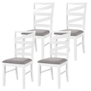 Dining Chairs Set of 4 with Backrests and Rubber Wood Frames by DirectDeals