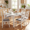 Dining Chairs Set of 4 with Backrests and Rubber Wood Frames by LJGDeals