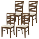 Dining Chairs Set of 4 with Backrests and Rubber Wood Frames by DirectDeals