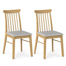 Dining Chairs Set of 2 Fabric Upholstered Kitchen Armless Chairs with Rubber Wood Frame by LJGDeals