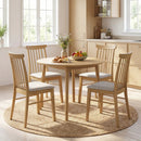 Dining Chairs Set of 2 Fabric Upholstered Kitchen Armless Chairs with Rubber Wood Frame by DirectDeals