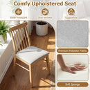 Dining Chairs Set of 2 Fabric Upholstered Kitchen Armless Chairs with Rubber Wood Frame by DirectDeals