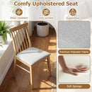 Dining Chairs Set of 2 Fabric Upholstered Kitchen Armless Chairs with Rubber Wood Frame by LJGDeals