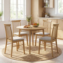 Dining Chairs Set of 4 Fabric Upholstered Kitchen Armless Chairs with Rubber Wood Frame by LJGDeals