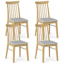 Dining Chairs Set of 4 Fabric Upholstered Kitchen Armless Chairs with Rubber Wood Frame by LJGDeals