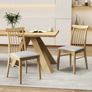 Dining Chairs Set of 4 Fabric Upholstered Kitchen Armless Chairs with Rubber Wood Frame by LJGDeals
