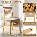 Dining Chairs Set of 4 Fabric Upholstered Kitchen Armless Chairs with Rubber Wood Frame by LJGDeals