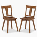 Solid Wood Dining Chairs Set of 2 with Ergonomic Backrest