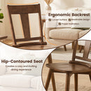 Solid Wood Dining Chairs Set of 2 with Ergonomic Backrest
