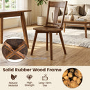 Solid Wood Dining Chairs Set of 2 with Ergonomic Backrest