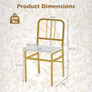 Dining Chairs Set of 4 with Slatted Backrest & Metal Frame