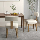 Dining Chairs Set of 2 with Curved Backrest Padded Seat-Beige by LJGDeals