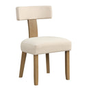Dining Chairs Set of 2 with Curved Backrest Padded Seat-Beige by LJGDeals