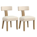 Dining Chairs Set of 2 with Curved Backrest Padded Seat-Beige by LJGDeals