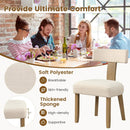 Dining Chairs Set of 2 with Curved Backrest Padded Seat-Beige by LJGDeals