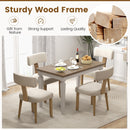Dining Chairs Set of 2 with Curved Backrest Padded Seat-Beige by LJGDeals