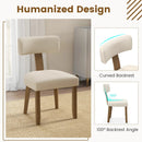 Dining Chairs Set of 2 with Curved Backrest Padded Seat-Beige by LJGDeals