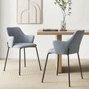 Dining Chairs Set of 2 with Curved Backrest Wide Seat and Armrests by LJGDeals