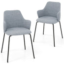Dining Chairs Set of 2 with Curved Backrest Wide Seat and Armrests by LJGDeals