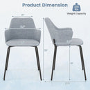 Dining Chairs Set of 2 with Curved Backrest Wide Seat and Armrests by LJGDeals