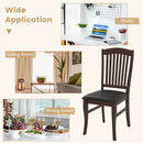Dining Chairs Set of 2 Kitchen Side Chairs Mid-century Armless Dinette Chairs-Coffee by LJGDeals