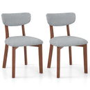 Dining Chairs Set of 2 Upholstered Mid-Back Chairs with Solid Rubber Wood Frame by LJGDeals