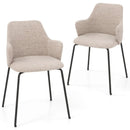 Dining Chairs Set of 2 with Curved Backrest Wide Seat and Armrests by LJGDeals